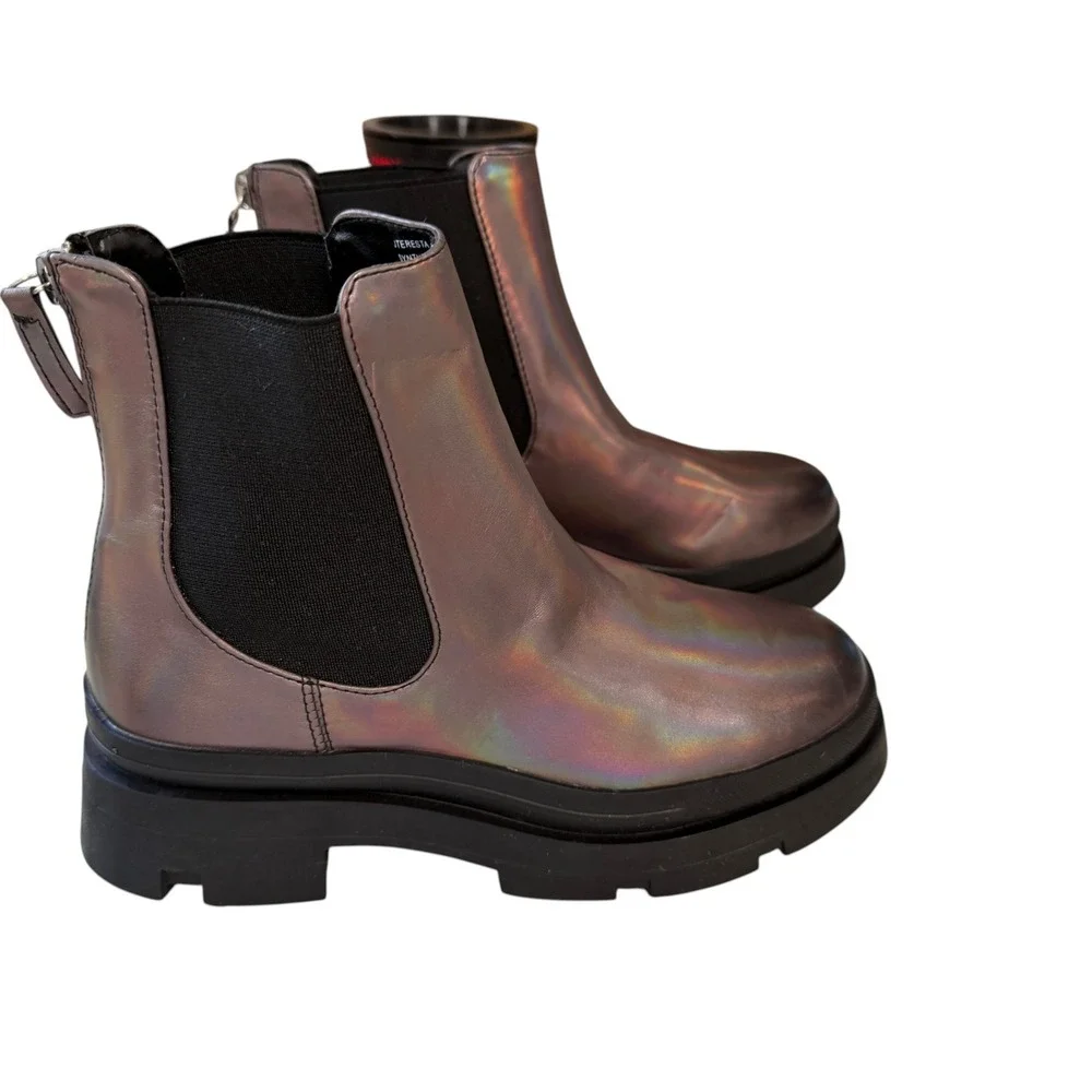 Steve Madden JTERESTA Kids Iridescent Metallic‎ Platform Chelsea Boots Size 3M